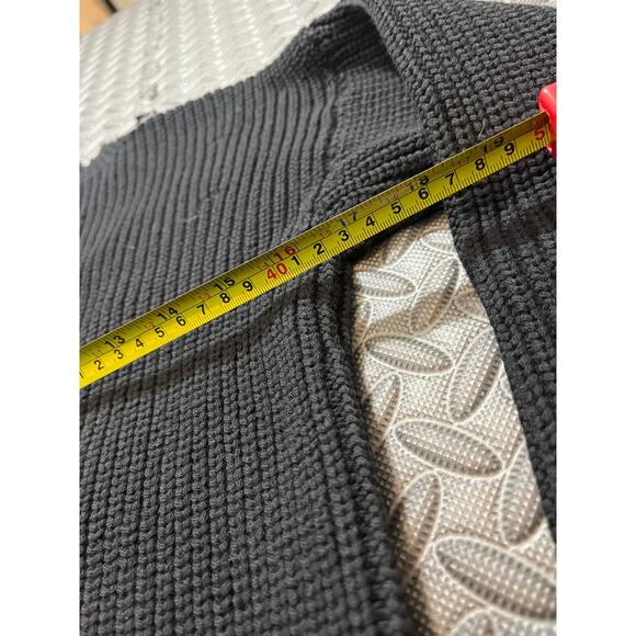 IRO Distressed Chunky Knit Crewneck Sweater‎ Black Medium Grunge Moto Cotton - Picture 7 of 8